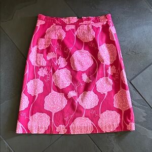 Lilly Pulitzer Pink Floral A-Line Skirt